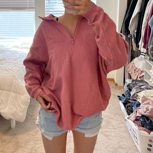 Aerie Oversized Quarter Zip Sweatshirt